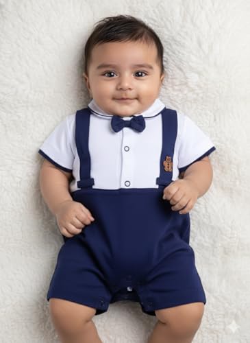 Image of BABY GO 100% Cotton Full Sleeve Regular Fit Regular Romper For Baby Boys