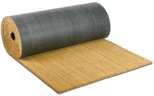 Felpudo de coco natural al metro, varios anchos, 120 x 100 x 80 cm, a medida, antideslizante, ancho 80 cm