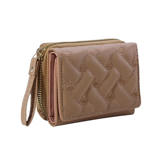 Qianly Small Wallet Stylish Card Organizer Card Holder Heart Embroidered for Women