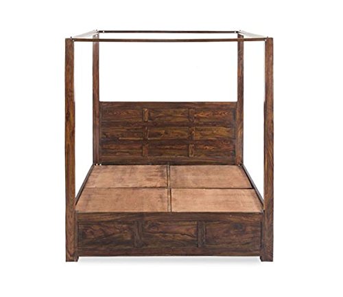 Image of Sheesham Solid Wood Queen Size Romeo Poster Bed for Home| for Bedroom