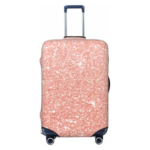 Rose Gold Glitter Print Luggage Cover For Suitcase,Washable Elastic Travel Suitcase Protector With Zipper Closure And Bottom Buckle – Fits 18-32