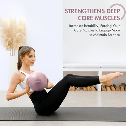 Image of Pilates Ball 9 Inch Core Ball, Small Exercise Ball Between Knees for Physical Therapy, Small Yoga for Pilates, Yoga and Core Training, Fitness for Workout at Home Gym and Office
