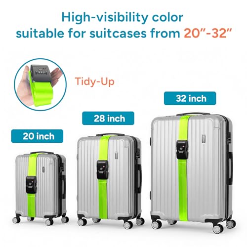 Image of Travel Inspira Luggage Straps for Suitcases with TSA Lock, Protect Your Luggage Anti-Burst, High Visibility Color, Easy to Identify Luggage Adjustable Heavy Duty Belt for 20-28Inch Suitcases