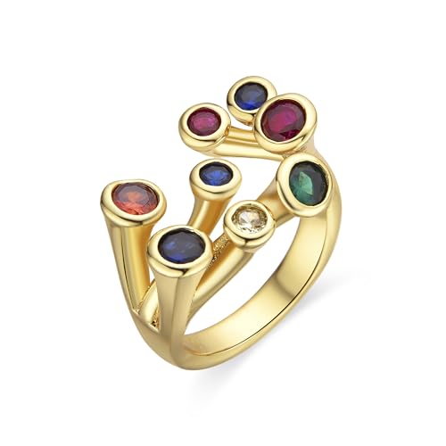 LUXENTER Anillo Yter acabado oro amarillo 18k