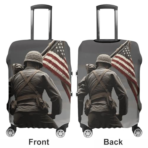 United States Marine Elastic Luggage Cover Suitcase Protector for 19-32 Inch Suitcases | Universal Stretchable Travel Bag Cover | Anti-Scratch, Washable with Zipper Closure S3