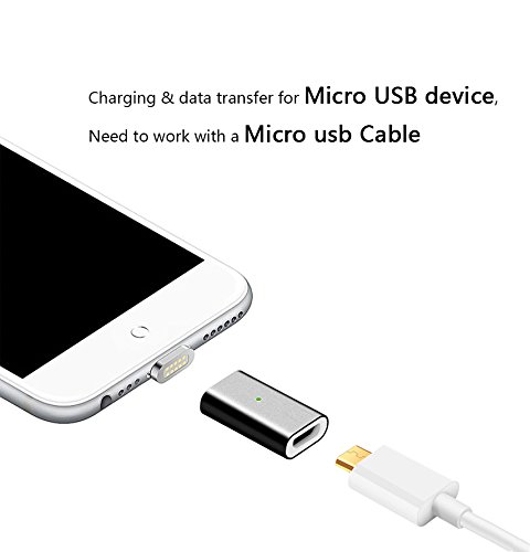 NetDot 3 Pack Gen5 Micro USB to Magnetic Micro USB Adapter Compatible with Android Devie (Micro USB Adapter/3 Pack Black)