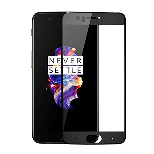 BONUM Oneplus 5 Screen Protector, Full Coverage Anti Scratch and Fingerprint, Bubble-free 3D Curved Protection - Black