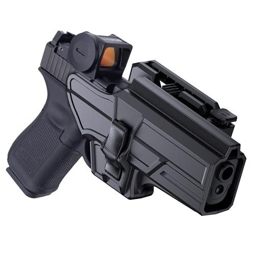 Holster for Glock 17 22 31 (Gen 1-4), 360° Adjustable Tactical Outside Waistband Open Carry Molle Belt Holster Fit G17 G22 G31 with Rapid Release, OWB Carry, Right-Handed - TEGE