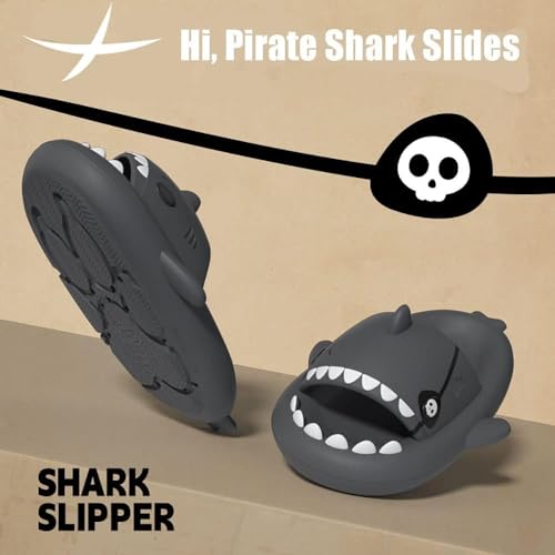 Pirate Shark Slides, Summer Anti-Slip Slippers, Super Soft Massage Shark Cloud Slippers for Indoor & Outdoor3