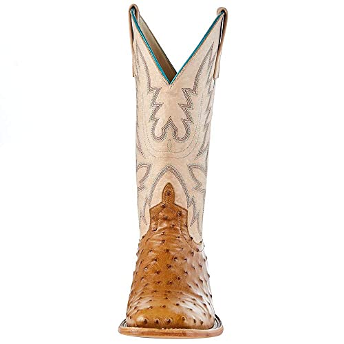 Macie Bean Women's Top Hand Antique Saddle Full Quill Ostrich Cowgirl Boot Brown 9.5 B2