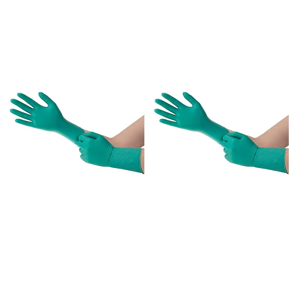 Ansell Microflex 93-260 Disposable Nitrile/Neoprene Gloves, Chemical Resistant, Industrial, Mechanics and DIY use, Green, Size L (8.5-9) (6 Units) (Pack of 2)
