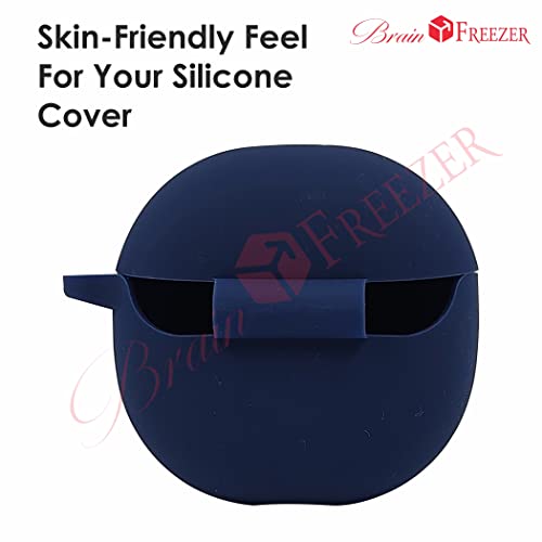 Image of GENERIC Soft Silicone Earphone Case Cover Compatible with Boat Airdopes 181, with Keychain [Front LED Visible] Dark Blue (Device Not Included)