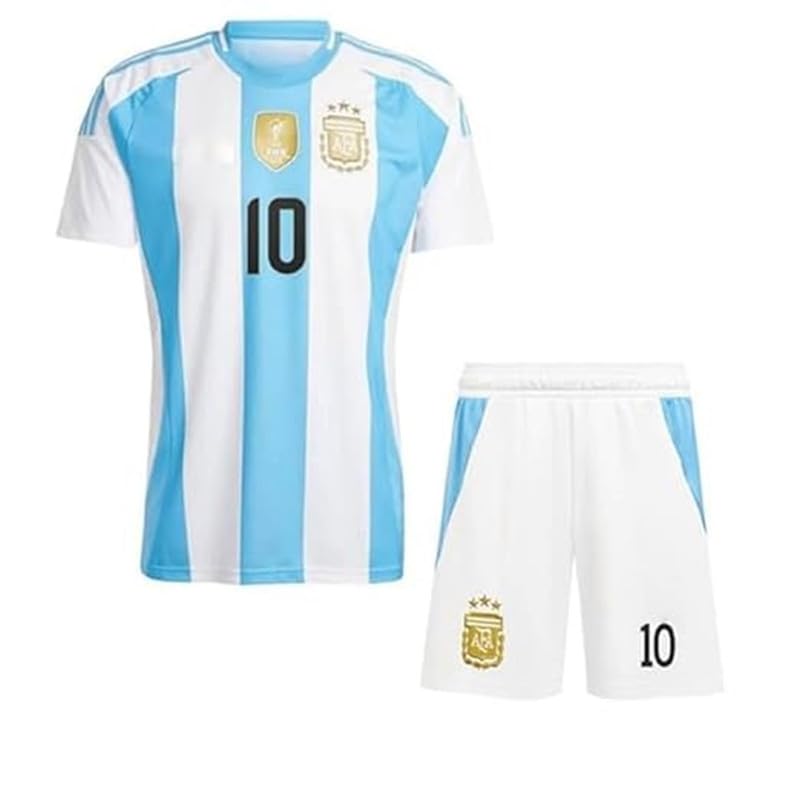 RJMMessi 10 Football Jersey Tshirt 2024 with Printed Shorts for (Men,Kids & Boys)