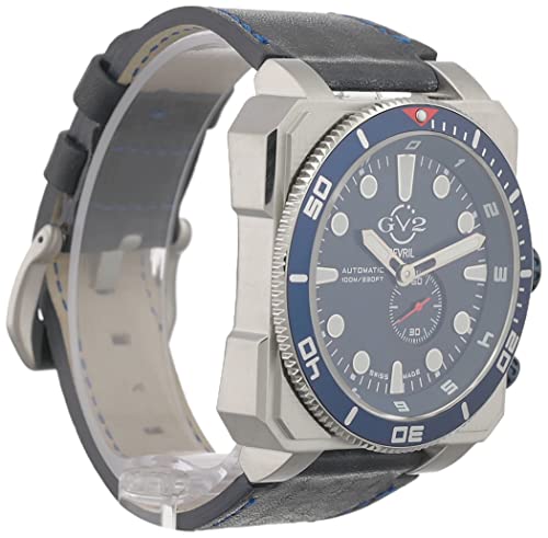 GV2 by Gevril Men XO Submarine Automatic Watch with Stainless Steel Strap, Blue, 24 (Model: 4532L), Silver4