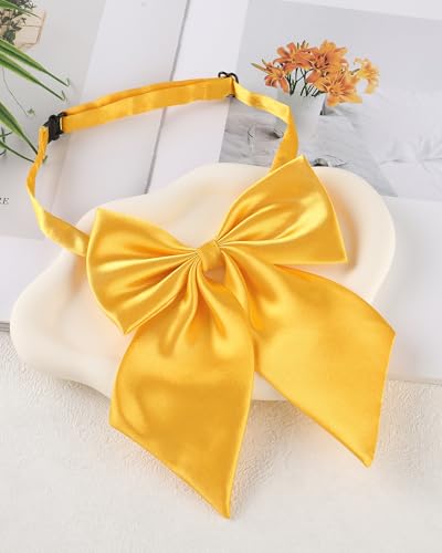 Image of AWAYTR Ladies Adjustable Pre tied Bowtie - Solid Color Bow Ties for Women