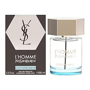 YVES SAINT LAURENT L’homme Cologne Bleue For Men Eau De Toilette Spray, Multicolor, aromatic aquatic, 3.3 Fl Oz