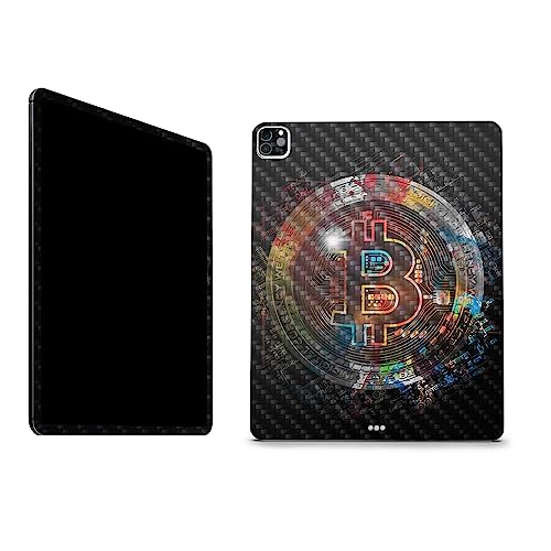 Image of MightySkins Carbon Fiber Skin Compatible with Apple iPad Pro 12.9 inch M2 6th Gen (2022) Full Wrap Kit - Crypto | Protective, Durable Textured Carbon Fiber Finish | Easy to Apply | Made in The USA
