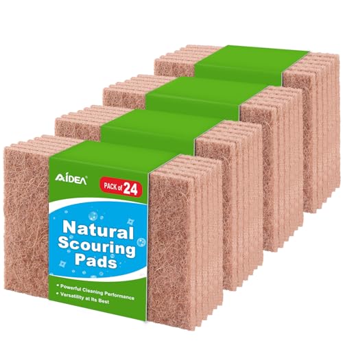AIDEA Almohadillas reutilizables antiarañazos para estropajo, 24 unidades, almohadillas multiusos para cocina, 14 x 9 cm