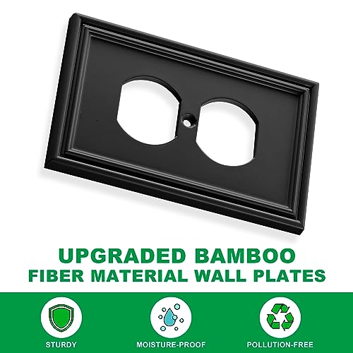 4 Pack Black Modern Decorative Duplex Outlet Covers Wall Plate by Ranweydi - Used condition - Image 2