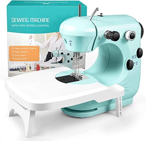 Kuckee Sewing Machine for Beginners with Extension Table, Portable Handheld Mini Sewing Machine with Sewing Machine Accessories, Easy Home Stitch Automatic Sewing Machine for Travel, Beginners, DIY