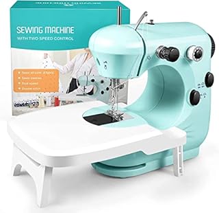 Kuckee Sewing Machine for Beginners with Extension Table, Portable Handheld Mini Sewing Machine with Sewing Machine Accessories, Easy Home Stitch Automatic Sewing Machine for Travel, Beginners, DIY