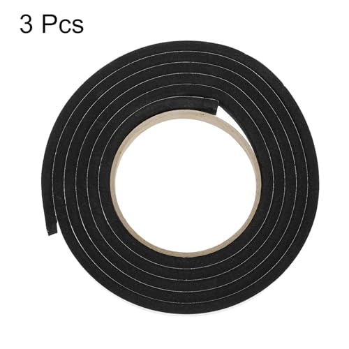 Image of uxcell 3pcs Rolls Single Sided Foam Tape Removeable EVA Sponge Mounting Tape Strong Adhesive Tape Strips(Black, 7ft x 1 /2 inch x 1 /4 inch) for Home Paint Wall Hanging Poster Decor