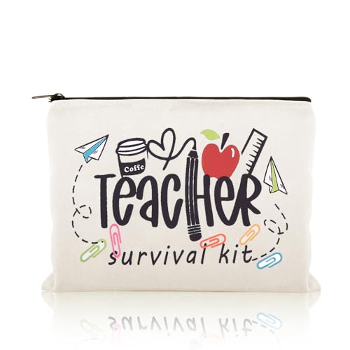 Image of Kilener Teacher Appreciation Gifts Makeup Bag for Women Teacher Cosmetic Bags Travel Toiletry Bag for Women Thank You Gifts for Teachers Birthdays Christmas Back To School Graduation Gift