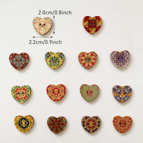 Image of DPXWCCH 4 Pieces Heart Floral Needle Minders for Cross Stitch Wooden Magnetic Needle Keepers Embroidery Needlework Accessories