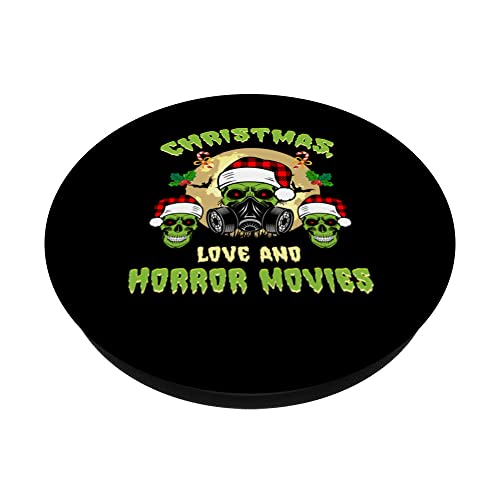 Horror Film Zombie Evil Santa Christmas Love Horror Movie PopSockets Swappable PopGrip, Black - Image 2