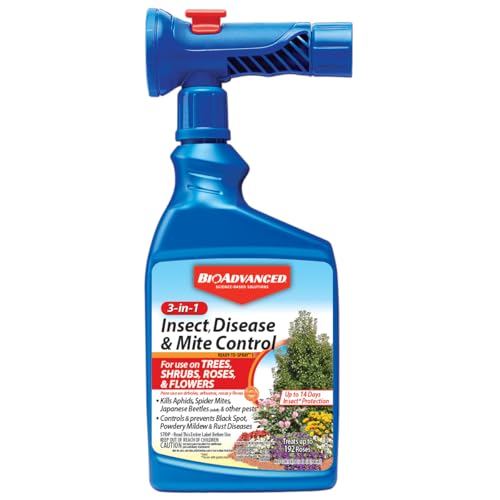 BioAdvanced 3-in-1 Insect, Disease, and Plant Mite Control - Insecticide, Fungicide & Miticide - Ready-to-Spray- Prevents Pests and Diseases - Up to 30 Days Protection - 32 fl oz Bottle