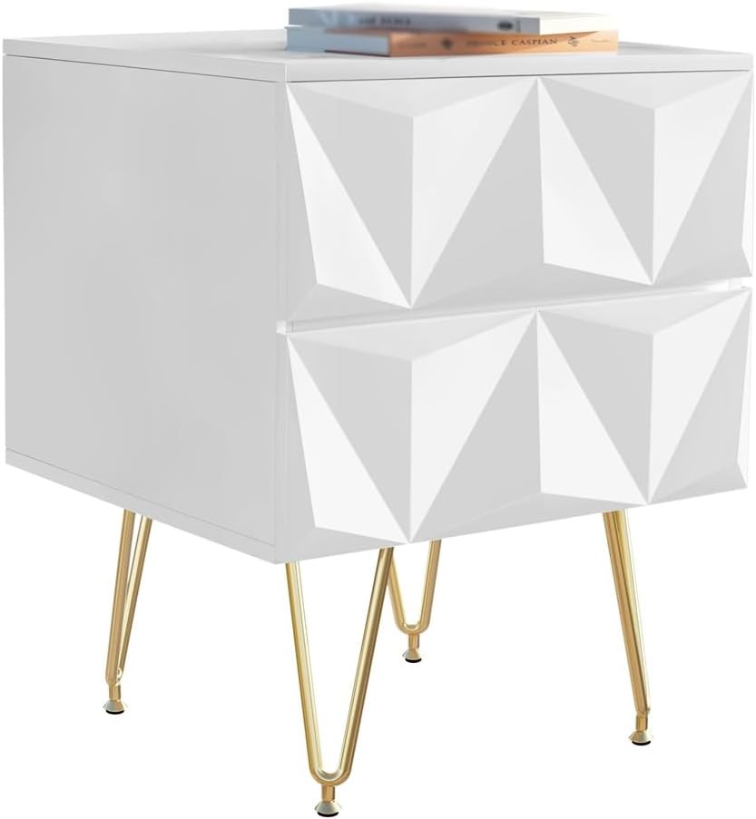 White Bedside Table with Drawer Bedside Table Storage Cabinet Bedroom Living Room Home Decoration