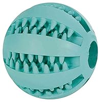 TRIXIE Denta Fun Ball - praktisches Hundespielzeug mit Minzgeschmack - ø 7 cm, Zahnpflege-Zubehör für Hunde - 3289