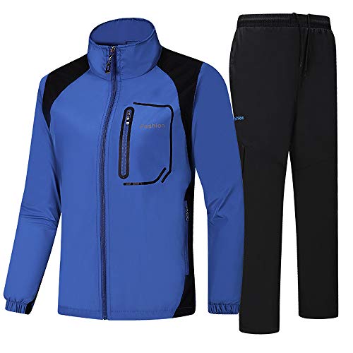 Preisvergleich Produktbild LUCKDE Sportbekleidung Herren, Sweatjacke + Cargohosen Set Sportjacke Trainingsanzug Jogginganzug Fitness Blousons Outdoorjacke Regenjacke Wasserdicht Atmungsaktiv
