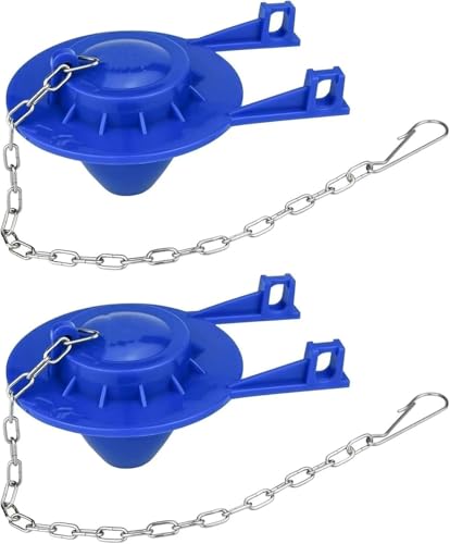 wulikanhua 2Pc Toilet Flapper, Universal 2 Inch Toilet Flapper Replacement kit, Silicone Stopper Flapper Repair Parts with Toilet Flush Chain