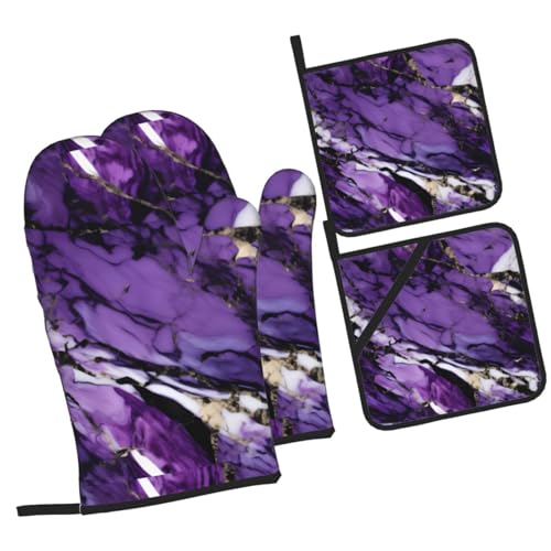 Plats de cuisson isolés violet marbré micro-ondes four grillades