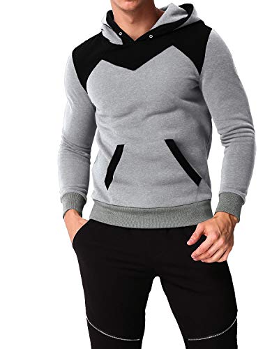 Yasminey Sudadera con Capucha Sudadera Chic Capucha con Ropa Sudadera con Capucha Sudadera con Capucha Sudadera con Capucha Otoño Invierno (Color : Hellgrau, Size : S)