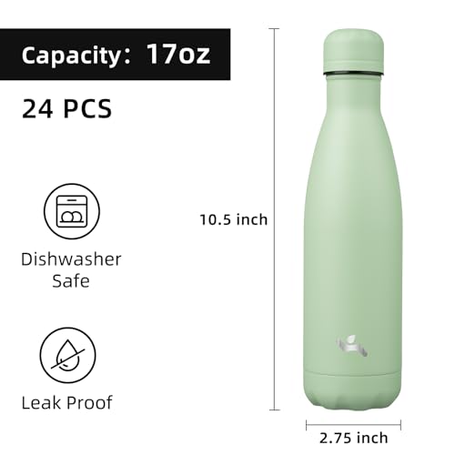Image of Konokyo 24 Pack 17 oz Insulated Stainless Steel Water Bottle