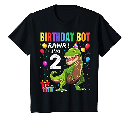 Enfant 2 Year Old Shirt 2nd Birthday Boy T Rex Dinosaur T-Shirt