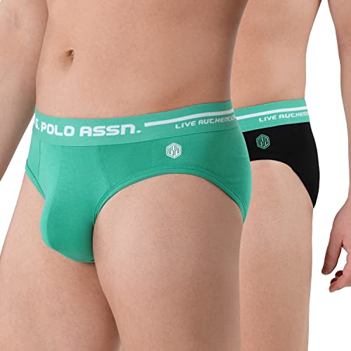 Image of U.S. Polo Assn. Men Logo Waistband Cotton Stretch IYAH Briefs - Pack of 2
