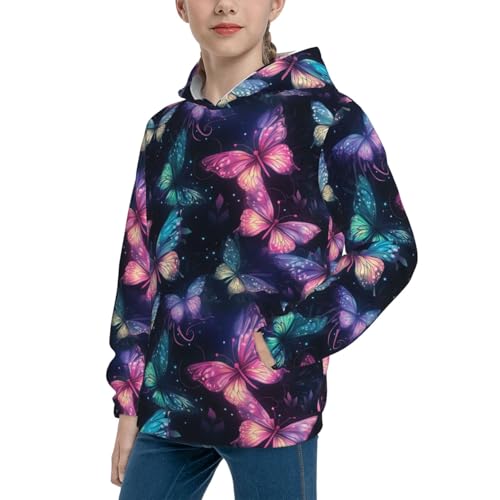 Rainbow Ombre Glitters Hoodie Youth Hooded Sweatshirt 3D Digital Printed With Pockets Tops2