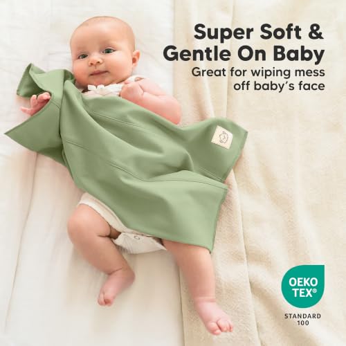 Image of Organic Burp Cloths Baby Boy, Girl, 6-Pack Large Burping Cloths (Slate)