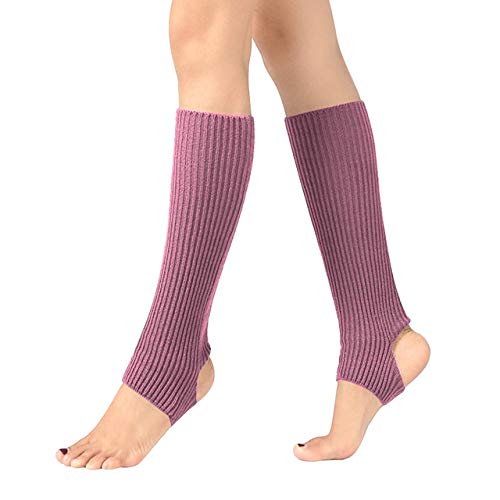 Guojanfon Fashion Yoga Socks for Women Girls Workout Socks Toeless Training Dance Leg Warmers (Purple)