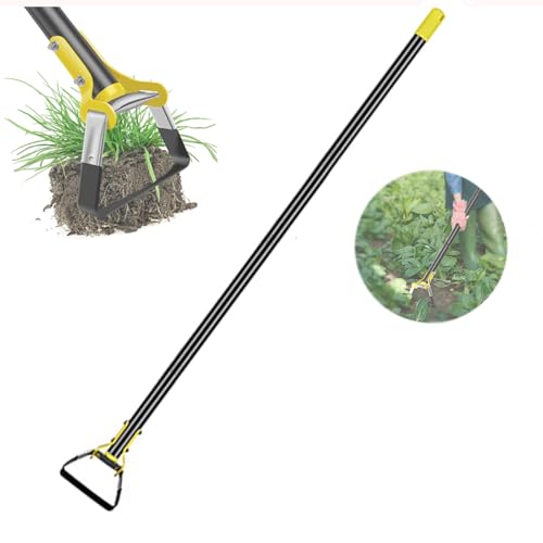 Stainless Steel Hoe, Ergonomic Loop Stirrup Gardening Tool for Weeding, Long Handle, Ideal for Backyard, Courtyard, Vegetable Farm Planting