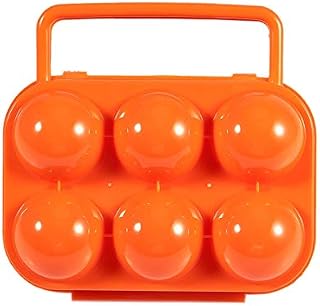 6 Grids Portable Egg Carrier Holder,RoseFlower® Shockproof Folding Plastic Egg Storage Tray Box Container for Outdoor Camping Hiking Picnic BBQ Barbecue Tourism -1Pcs, Orange