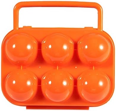 6 Grids Portable Egg Carrier Holder,RoseFlower® Shockproof Folding Plastic Egg Storage Tray Box Container for Outdoor Camping Hiking Picnic BBQ Barbecue Tourism -1Pcs, Orange