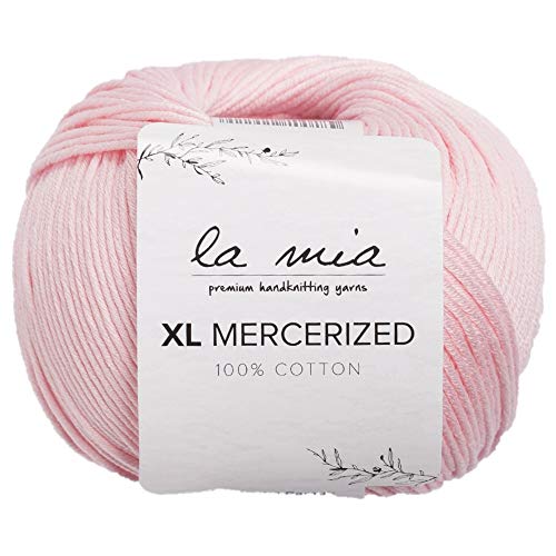 5 Ball%100 Mercerized La Mia Xl Mercerized Cotton Total 8.8 Oz. Each 1.76 Oz (50G) / 103 Yrds (95M) Super Soft, Medium Worsted, Afghan, Yarn, Pink -4 #TOP21