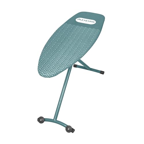 Addis Premium XL Deluxe Ironing Board – Extra Large 135 x 46cm – Adjustable Height, Foldable, Non-Slip Rubber Feet, Cotton Cover with Foam Padding – Green