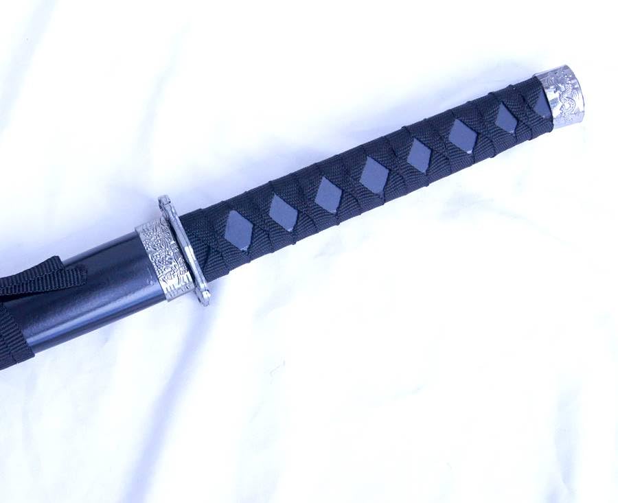 Amazon.co.jp: 木製 鞘付き 日本刀 黒塗装 木剣 模造刀 全長100センチ