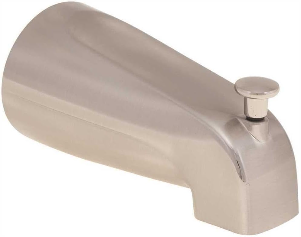 PROPLUS 102024 Bathtub Spout With Top Diverter, Brushed Nickel, 1/2" Fip
