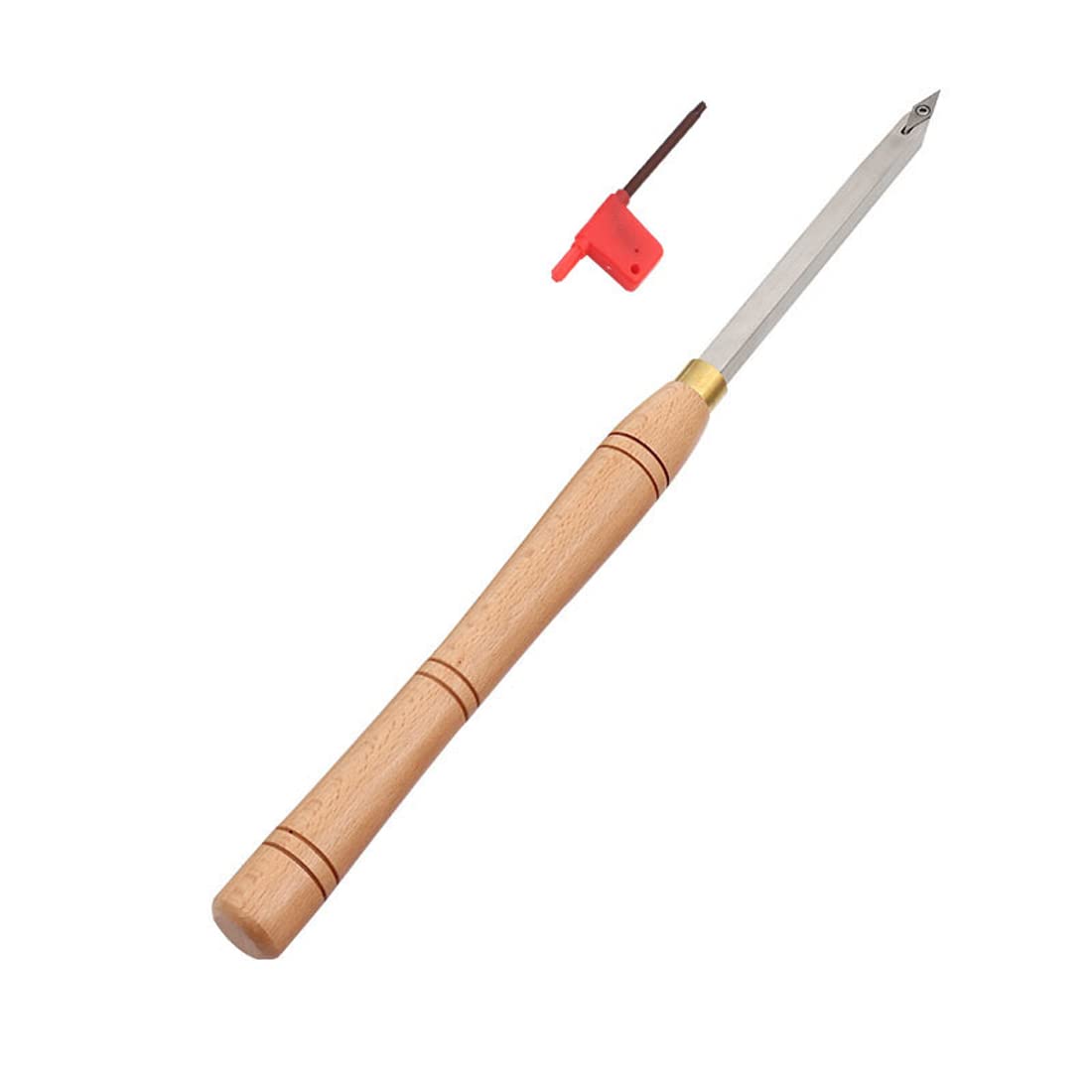 Strumento per tornitura in legno di carburo con punta per tornio, per hobbisti in legno, fai da te o falegname (include maniglia) Barre quadrate per filettature a rombo